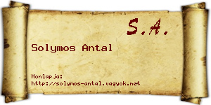 Solymos Antal névjegykártya
